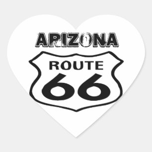 Sticker Vintage Route 66 Worn State Arizona Heart