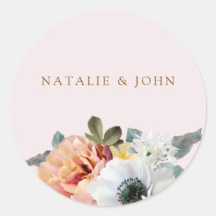 Sticker vintage Rustic Peach Engagement Party