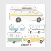 Sticker Vintage RV Van Motorhome Campervan Trailer (Feuille)