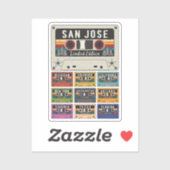 Sticker Vintage San Jose (Feuille)
