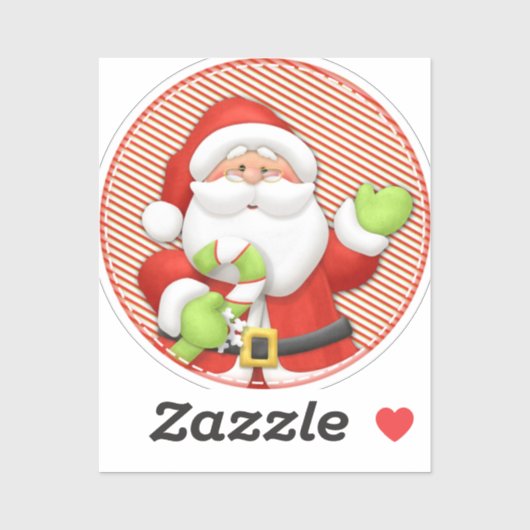 Sticker Vintage Santa Claus Christmas Art (Feuille)