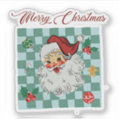 Sticker Vintage Santa Merry Christmas Design (Devant)