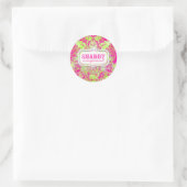 Sticker Vintage Shabby Pink et Lime Damask GC (Sac)