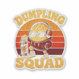 Sticker Vintage Skater Dumpling Squad Rétro Graphique T-Sh
