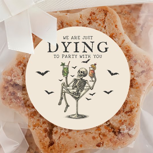 Sticker vintage Skeleton Halloween Party