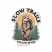 Sticker Vintage Sloth Hiking Adventure Quote Design 2 (Devant)