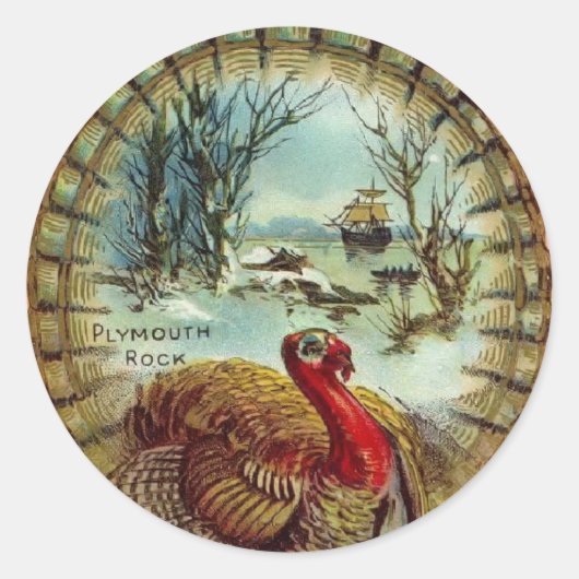 Sticker vintage Thanksgiving Turquie (Devant)