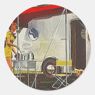 Sticker Vintage Tin Can Aluminium Camper Glamping