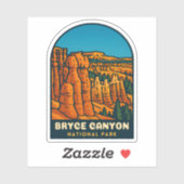 Sticker Vintage Travel Bryce Canyon National Park Retro (Feuille)