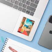 Sticker Vintage Travel Positano Italie Scène rétro (Ordinateur portable avec iPhone)