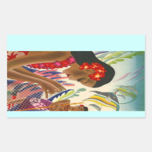 Sticker Vintage Tropical Hawaiian Islands Travel