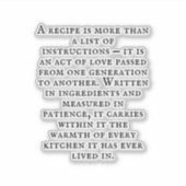 Sticker Vintage Typography Rustic Kitchen Quote (Devant)