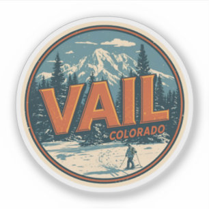 Sticker vintage Vail colorado extérieur hiver neige ski