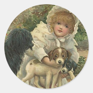 Sticker Vintage Victorian Secours Strays Chiens Pu