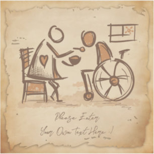 Sticker Vintage Vieux Mode Aide-soignant, Infirmière