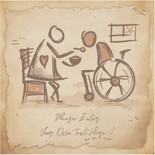 Sticker Vintage Vieux Mode Aide-soignant, Infirmière (Devant)