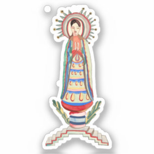 Sticker Vintage Virgin Mary Our Lady of Light folk art