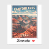 Sticker Vintage voyage Canyonlands National Park Utah (Feuille)