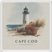 Sticker Vintage voyage Cape Cod Massachusetts Beach Retro (Devant)