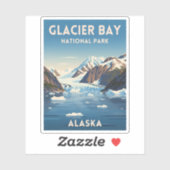 Sticker Vintage voyage Glacier Bay National Park Alaska (Feuille)