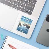 Sticker Vintage voyage Glacier Bay National Park Alaska (Ordinateur portable avec iPhone)