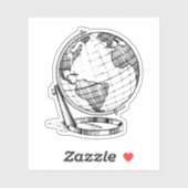 Sticker Vintage voyage Globe (Feuille)