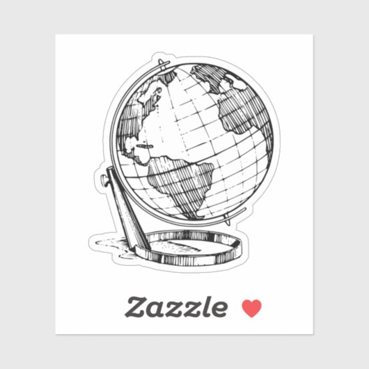 Sticker Vintage voyage Globe (Feuille)