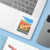 Sticker Vintage voyage Grand Canyon National Park Rétro (Ordinateur portable avec iPhone)