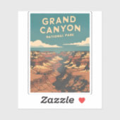 Sticker Vintage voyage Grand Canyon Rétro Pittoresque (Feuille)