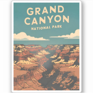 Sticker Vintage voyage Grand Canyon Rétro Pittoresque