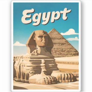 Sticker Vintage voyage Le Caire Egypte Pyramide Retro Grap