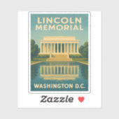 Sticker Vintage voyage Lincoln Memorial Washington DC (Feuille)