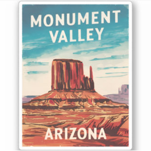 Sticker Vintage voyage Monument Valley Arizona Retro