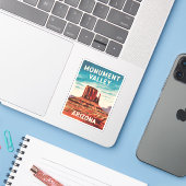 Sticker Vintage voyage Monument Valley Arizona Retro (Ordinateur portable avec iPhone)