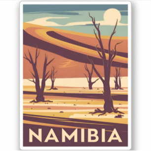 Sticker Vintage voyage Namibie Afrique Retro Graphisme