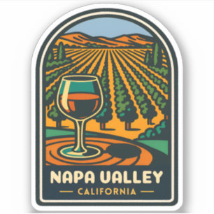 Sticker Vintage voyage Napa Valley California Winery Retro