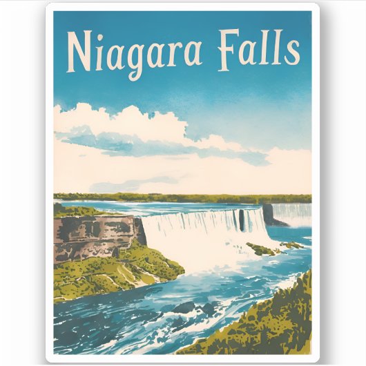 Sticker Vintage voyage Niagara Falls Retro Pittoresque (Devant)