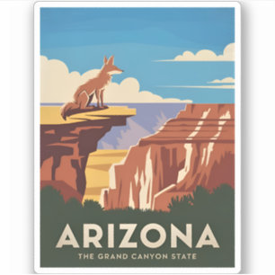 Sticker Vintage voyage rétro Arizona Grand Canyon Pittores
