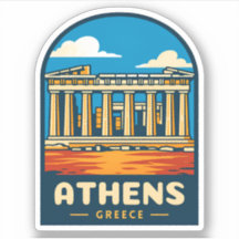 Vintage voyage rétro Athènes Grèce Parthenon