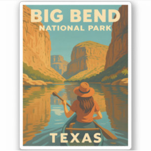 Sticker Vintage voyage rétro Big Bend National Park Texas