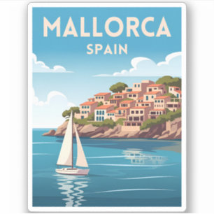 Sticker Vintage voyage rétro Mallorca Espagne