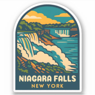 Sticker Vintage voyage rétro Niagara Falls New York