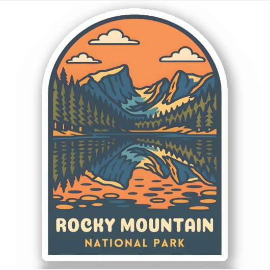 Sticker Vintage voyage Rocky Mountain National Park Retro (Devant)