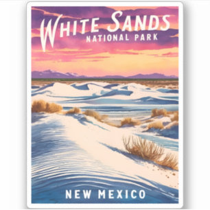 Sticker Vintage voyage White Sands National Park Retro
