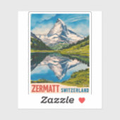 Sticker Vintage voyage Zermatt Suisse Matterhorn (Feuille)