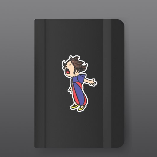 Sticker Vintage Yelling Kid