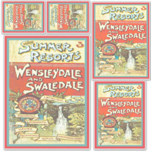 Sticker Vintage Yorkshire Railroad Tourist Guide Art Set