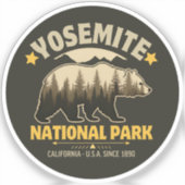 Sticker Vintage Yosemite Bear Forest Graphic (Recto)