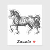 Sticker Vintage Zebra (Feuille)