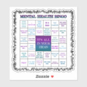 Sticker Vinyl Bingo Santé Mentale (Feuille)